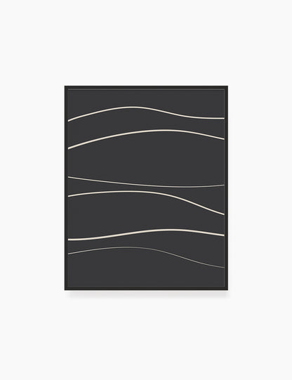MINIMAL LINE ART. Abstract Waves. Boho. Black and White. Printable Wall Art Illustration. - PAPER MOON Art & Design