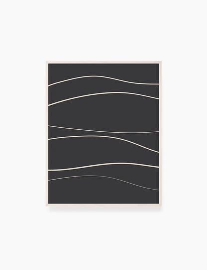 MINIMAL LINE ART. Abstract Waves. Boho. Black and White. Printable Wall Art Illustration. - PAPER MOON Art & Design