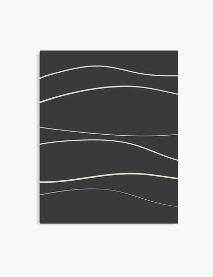 MINIMAL LINE ART. Abstract Waves. Boho. Black and White. Printable Wall Art Illustration. - PAPER MOON Art & Design