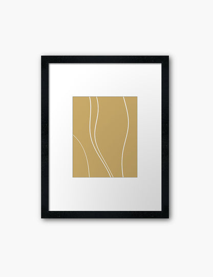 MINIMAL LINE ART. Abstract Waves. Boho. Yellow Gold. Printable Wall Art Illustration. - PAPER MOON Art & Design