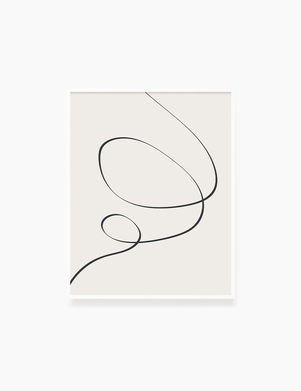 MINIMAL LINE ART. Abstract Swirl Shape. Boho Aesthetic. Beige. Black. Printable Wall Art Illustration. - PAPER MOON Art & Design