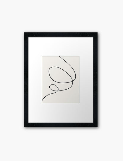 MINIMAL LINE ART. Abstract Swirl Shape. Boho Aesthetic. Beige. Black. Printable Wall Art Illustration. - PAPER MOON Art & Design