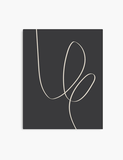 MINIMAL LINE ART. Abstract Heart Shape. Boho Aesthetic. Black and White. Dark Grey. Beige. Printable Wall Art Illustration. - PAPER MOON Art & Design