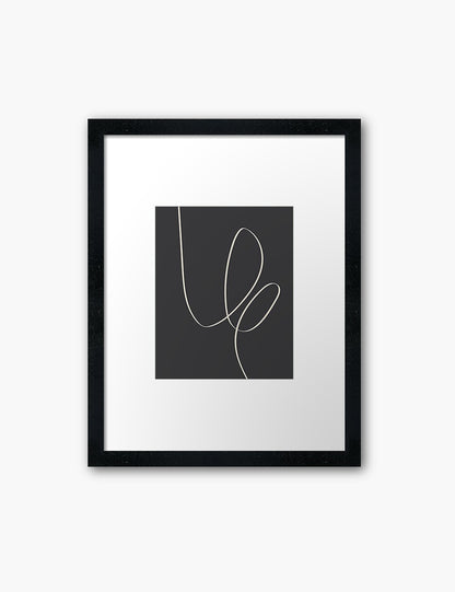 MINIMAL LINE ART. Abstract Heart Shape. Boho Aesthetic. Black and White. Dark Grey. Beige. Printable Wall Art Illustration. - PAPER MOON Art & Design