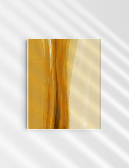WATERCOLOR ABSTRACT. Yellow Gold Aesthetic. Abstract Watercolor Painting. Printable Wall Art. - PAPER MOON Art & Design