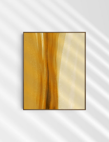 WATERCOLOR ABSTRACT. Yellow Gold Aesthetic. Abstract Watercolor Painting. Printable Wall Art. - PAPER MOON Art & Design