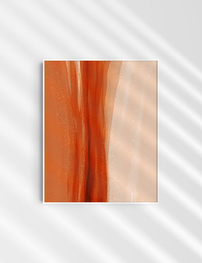 WATERCOLOR ABSTRACT. Burnt Orange Aesthetic. Abstract Watercolor Painting. Printable Wall Art. - PAPER MOON Art & Design