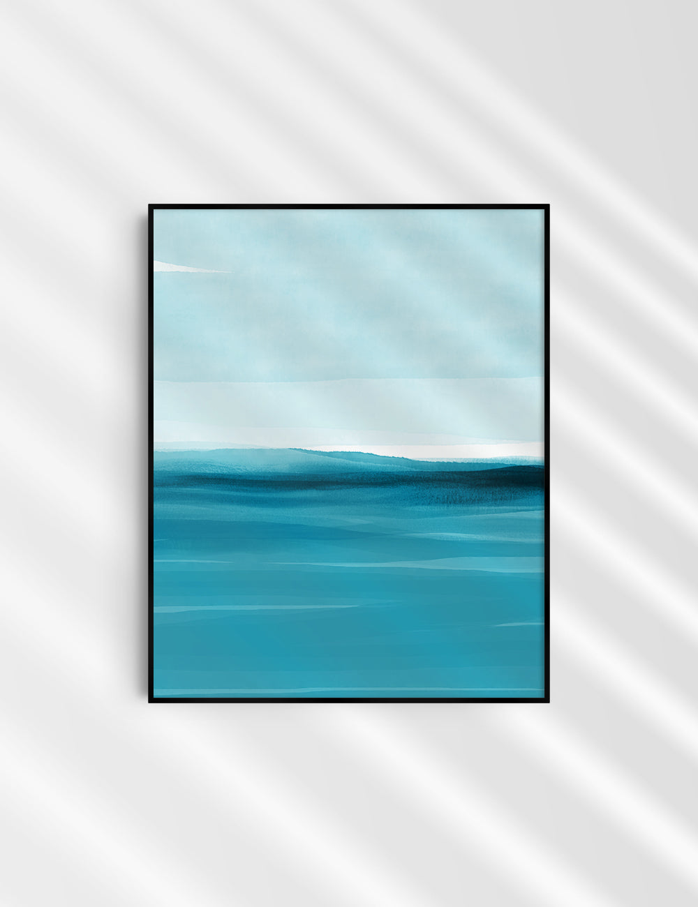 ABSTRACT WATERCOLOR LANDSCAPE. Bright Blue. Ocean. Sea. Aesthetic. Minimalist. Printable Wall Art. - PAPER MOON Art & Design