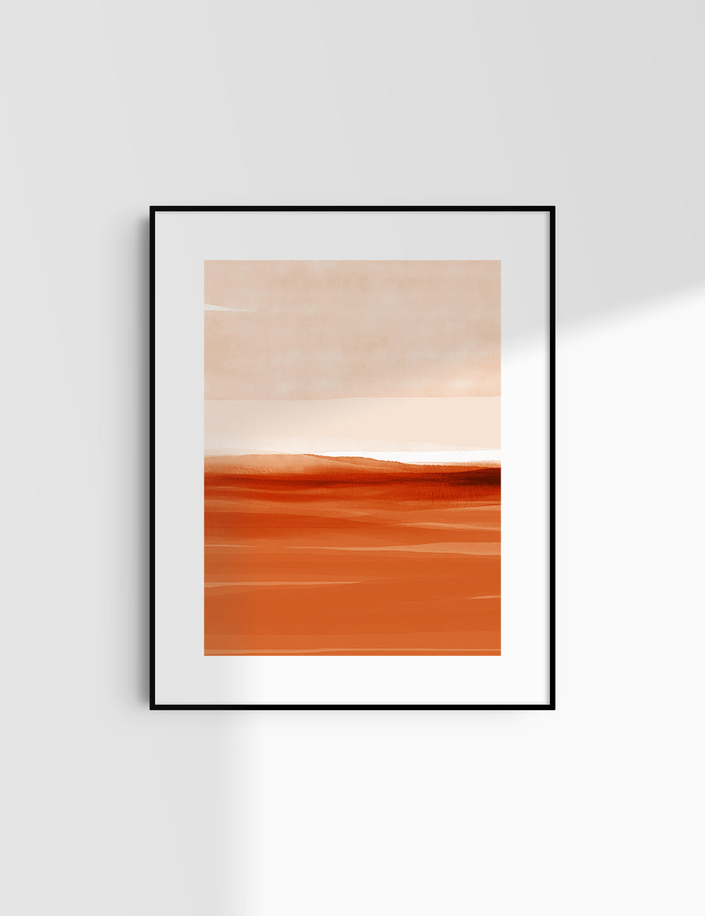 ABSTRACT WATERCOLOR LANDSCAPE. Burnt Orange. Desert. Aesthetic. Minimalist. Printable Wall Art. - PAPER MOON Art & Design