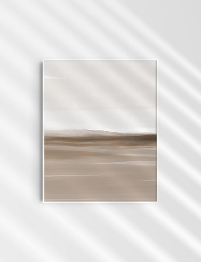 ABSTRACT WATERCOLOR LANDSCAPE. Brown Beige. Desert. Aesthetic. Minimalist. Printable Wall Art. - PAPER MOON Art & Design