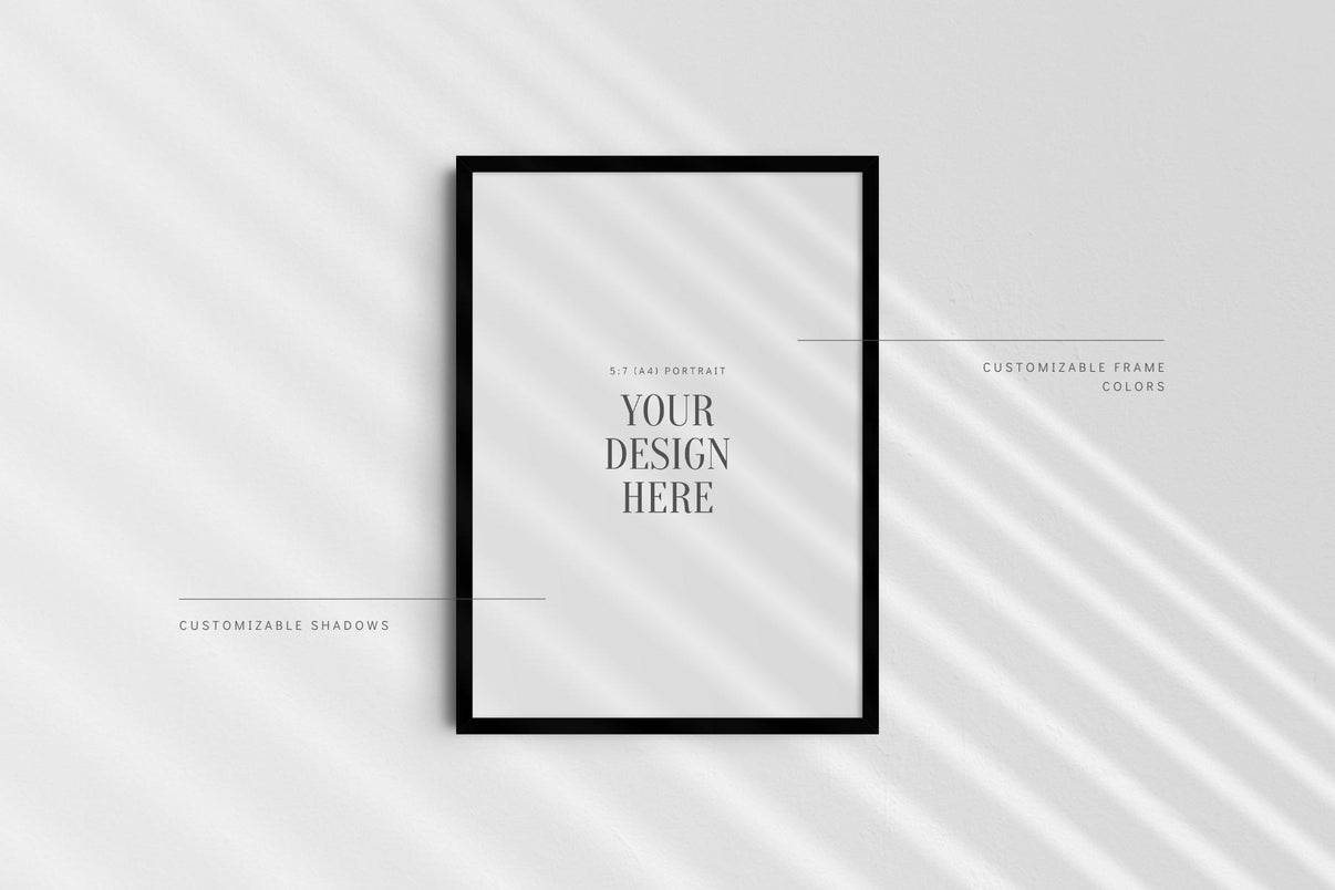 FREE Frame Mockup 5:7 (A4) Portrait | Free PSD Frame Mockup Template