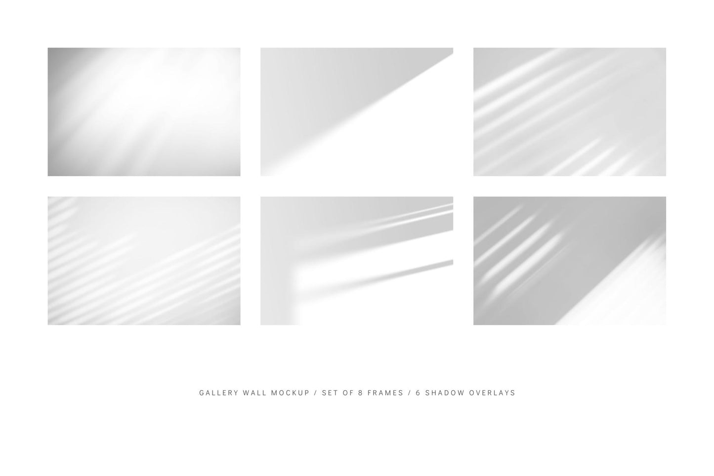 Gallery Wall Mockup | Set of 8 Frames | Frame Mockup | PSD | Shadow Overlays