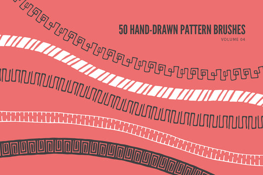 Hand Drawn Vector Pattern Brushes 04 Abstract Tribal Boho Floral
