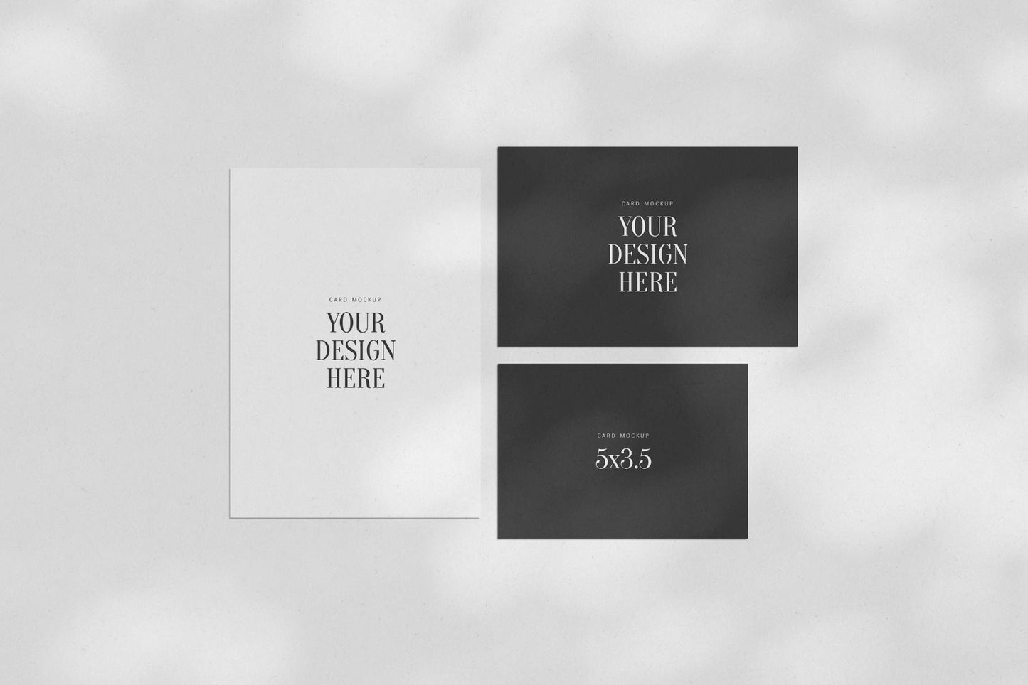 PAPER MOCKUP SET #7 | Card Mockup: 5x7, 6x4, 5x3.5 | PSD Mockup