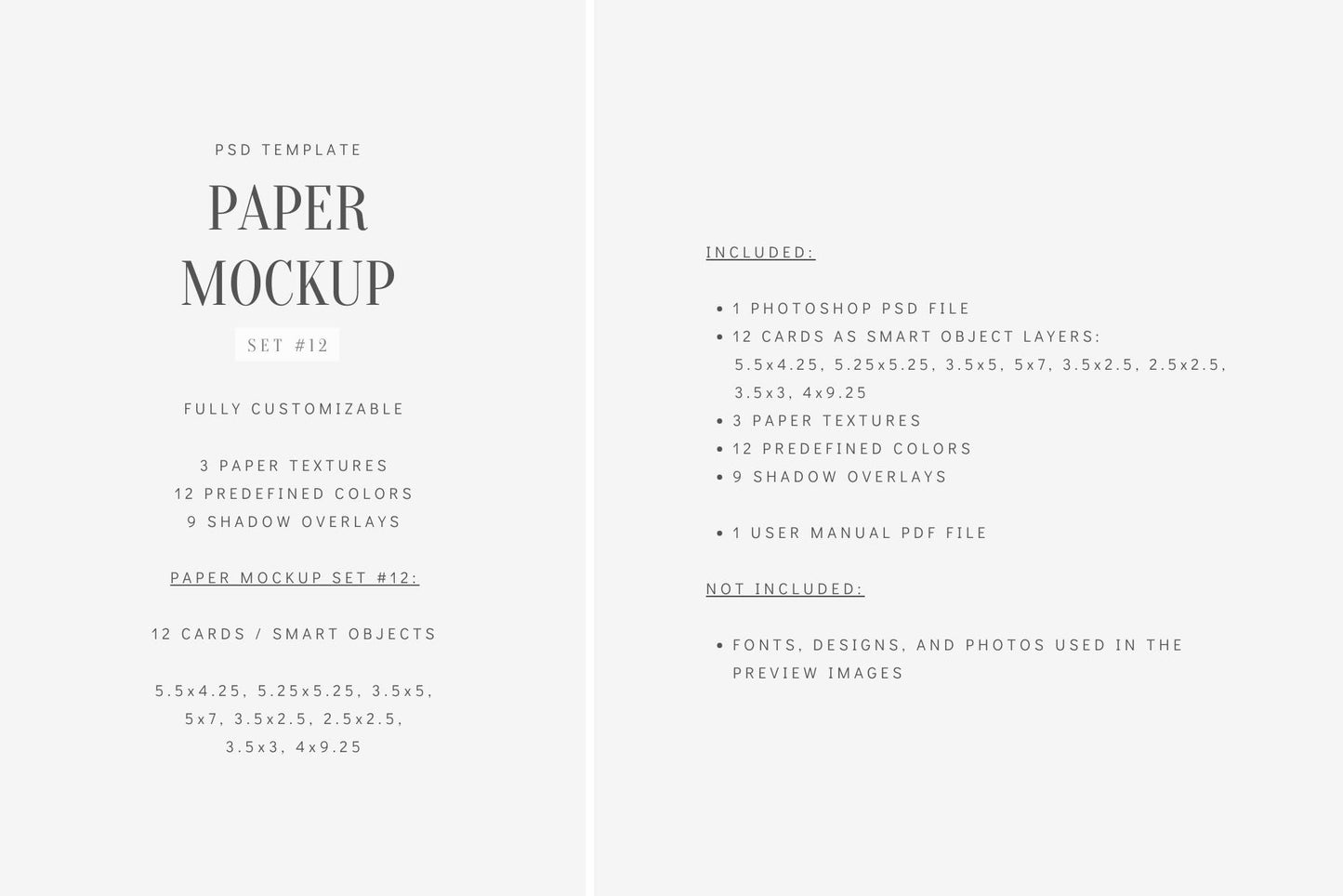 PAPER MOCKUP SET #12 | Stationery Mockup | Card Mockup | PSD Mockup