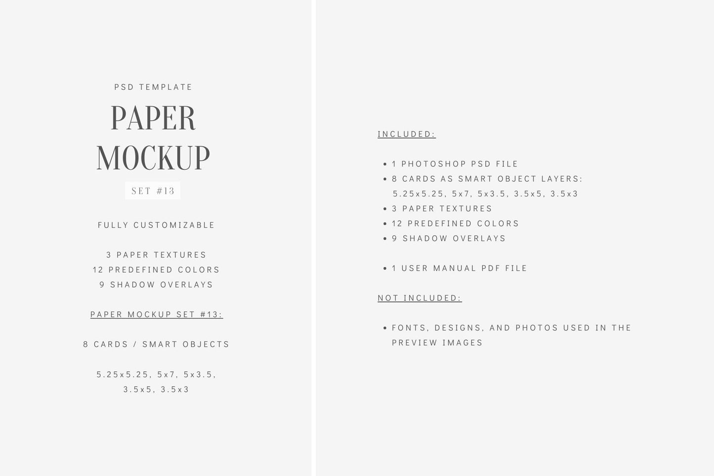 PAPER MOCKUP SET #13 | Stationery Mockup | Card Mockup | PSD Mockup