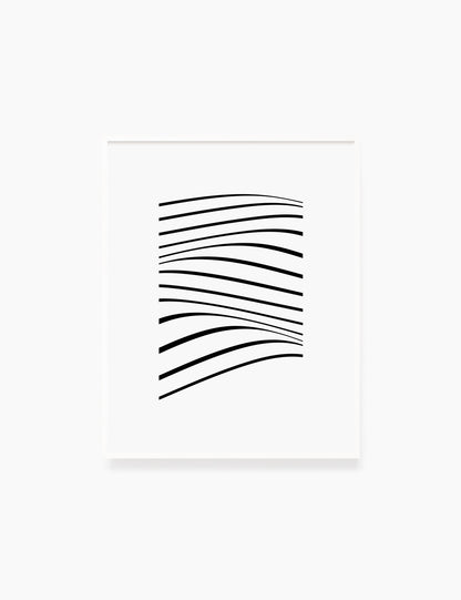 PRINTABLE WALL ART ILLUSTRATION: Minimalist Black and White Abstract Waves. Stylish. Modern. Wavy.