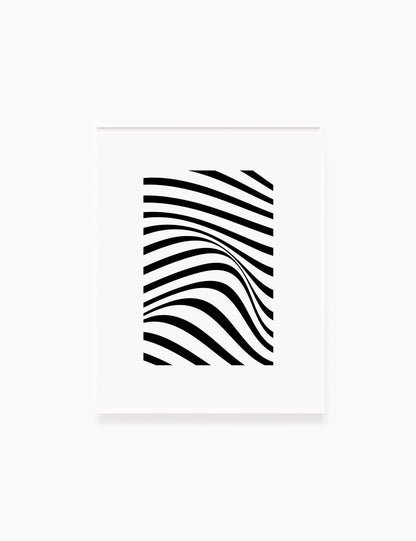 PRINTABLE WALL ART ILLUSTRATION: Minimalist Black and White Abstract Waves. Stylish. Modern. Wavy.