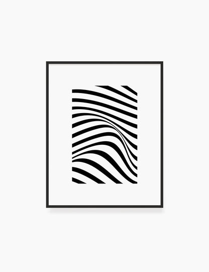 PRINTABLE WALL ART ILLUSTRATION: Minimalist Black and White Abstract Waves. Stylish. Modern. Wavy.