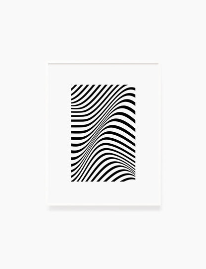 PRINTABLE WALL ART ILLUSTRATION: Minimalist Black and White Abstract Waves. Stylish. Modern. Wavy.