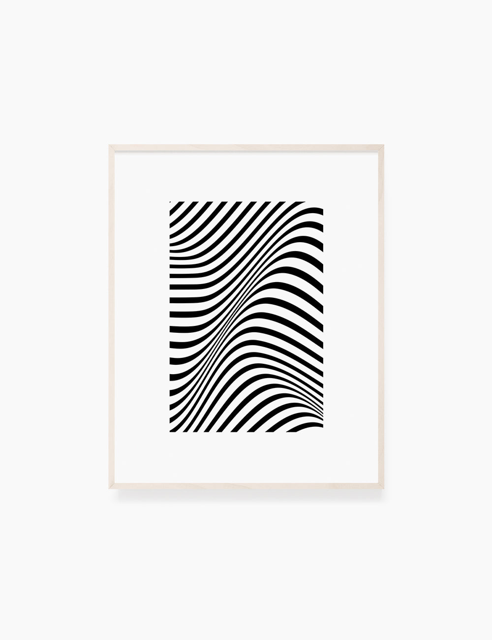 PRINTABLE WALL ART ILLUSTRATION: Minimalist Black and White Abstract Waves. Stylish. Modern. Wavy.