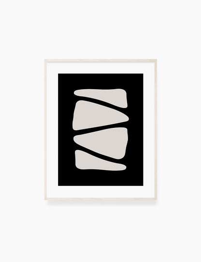 Black and Beige Minimalist Abstract Art. Triangle Shapes.