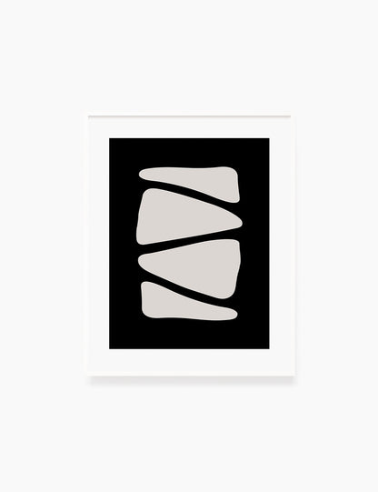 Black and Beige Minimalist Abstract Art. Triangle Shapes.