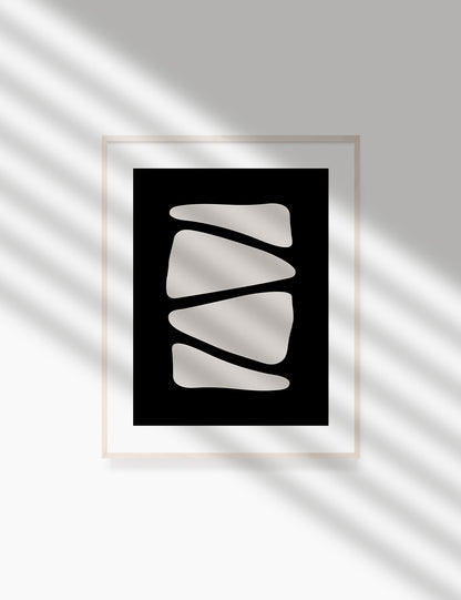 Black and Beige Minimalist Abstract Art. Triangle Shapes.