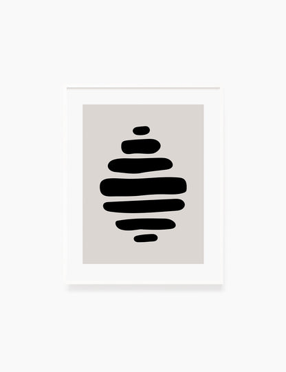 Black and Beige Minimalist Art. Abstract Shapes.