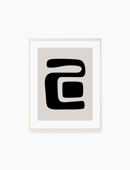 Black and Beige Minimalist Art. Abstract Shapes.