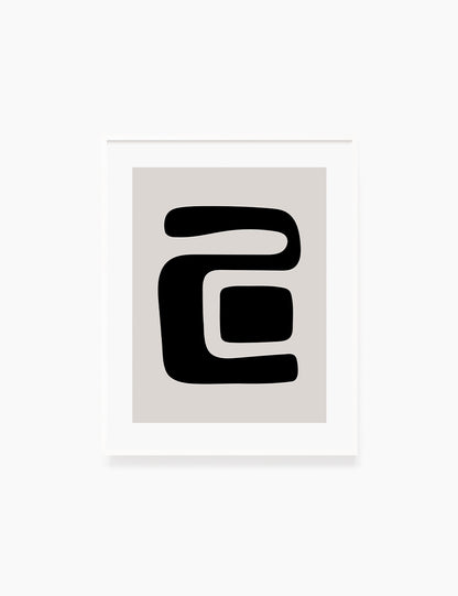 Black and Beige Minimalist Art. Abstract Shapes.