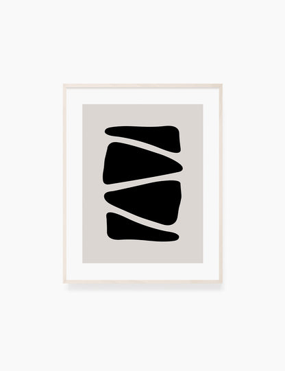 Black and Beige Minimalist Abstract Art. Triangle Shapes.