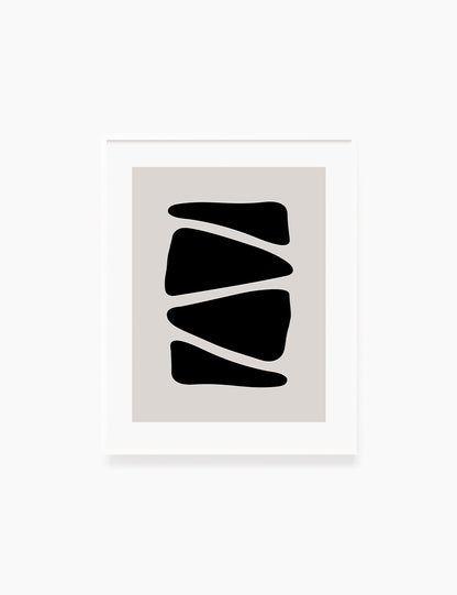 Black and Beige Minimalist Abstract Art. Triangle Shapes.