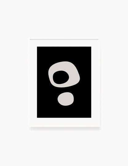 Black and Beige Minimalist Art. Abstract Round Shapes.