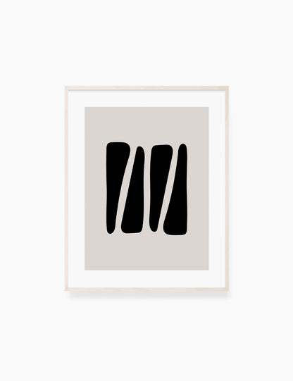 Black and Beige Minimalist Abstract Art. Triangle Shapes.