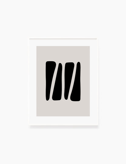 Black and Beige Minimalist Abstract Art. Triangle Shapes.