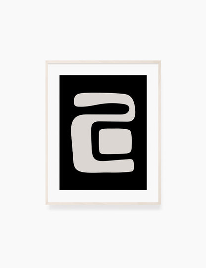 Black and Beige Minimalist Art. Abstract Shapes.