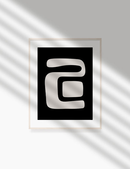 Black and Beige Minimalist Art. Abstract Shapes.