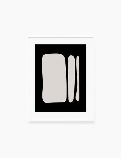 Black and Beige Minimalist Art. Abstract Shapes.