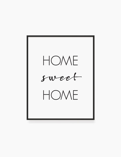 Printable Wall Art Quote: HOME SWEET HOME Printable Poster. WA005 - Paper Moon Art & Design