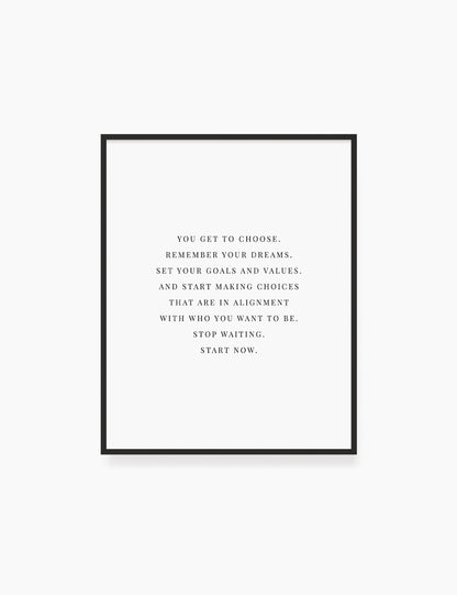 Printable Wall Art Quote: START NOW Printable Poster. Inspirational Quote. Motivational Quote. WA013 - Paper Moon Art & Design