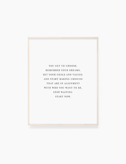 Printable Wall Art Quote: START NOW Printable Poster. Inspirational Quote. Motivational Quote. WA013 - Paper Moon Art & Design