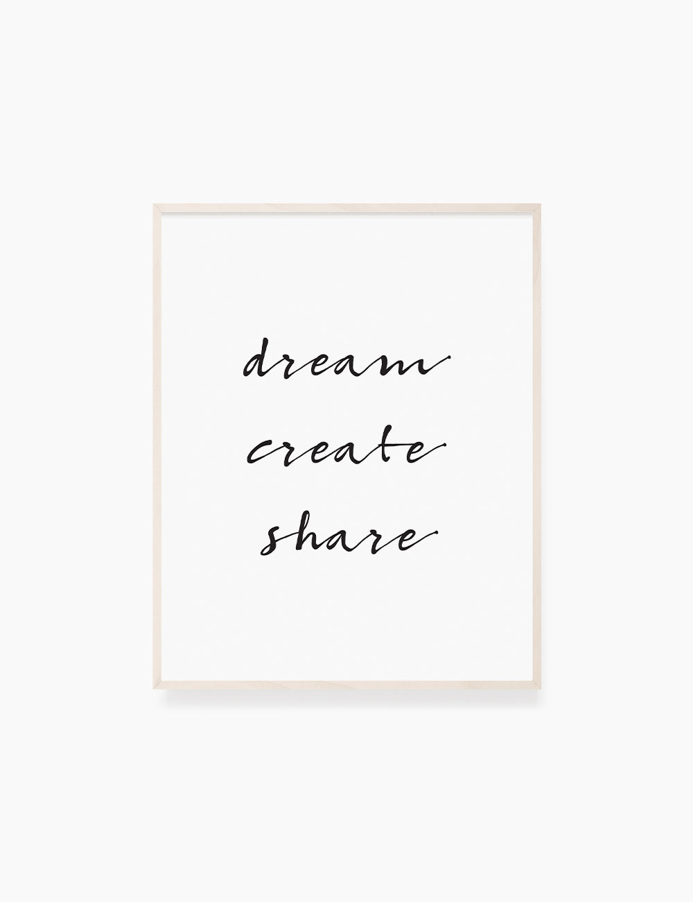 Printable Wall Art Quote: DREAM. CREATE. SHARE. Printable Poster. Inspirational Quote. Motivational Quote. WA014 - Paper Moon Art & Design