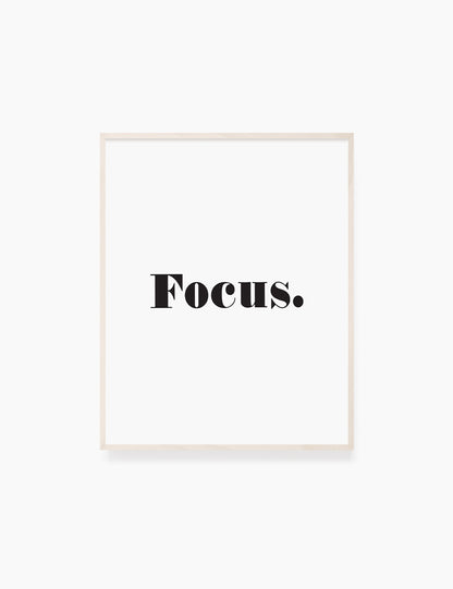 Printable Wall Art Quote: FOCUS Printable Poster. Inspirational Quote. Motivational Quote. WA018 - Paper Moon Art & Design