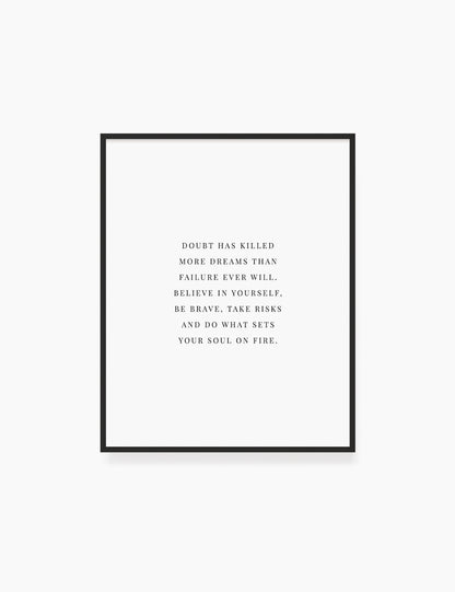 Printable Wall Art Quote: BE BRAVE. TAKE RISKS. Printable Poster. Inspirational Quote. Motivational Quote. WA028 - Paper Moon Art & Design