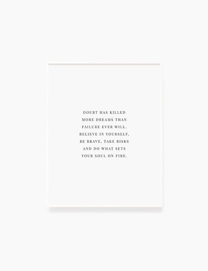 Printable Wall Art Quote: BE BRAVE. TAKE RISKS. Printable Poster. Inspirational Quote. Motivational Quote. WA028 - Paper Moon Art & Design