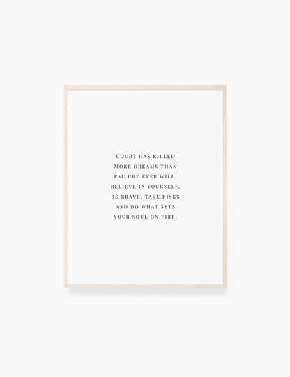 Printable Wall Art Quote: BE BRAVE. TAKE RISKS. Printable Poster. Inspirational Quote. Motivational Quote. WA028 - Paper Moon Art & Design