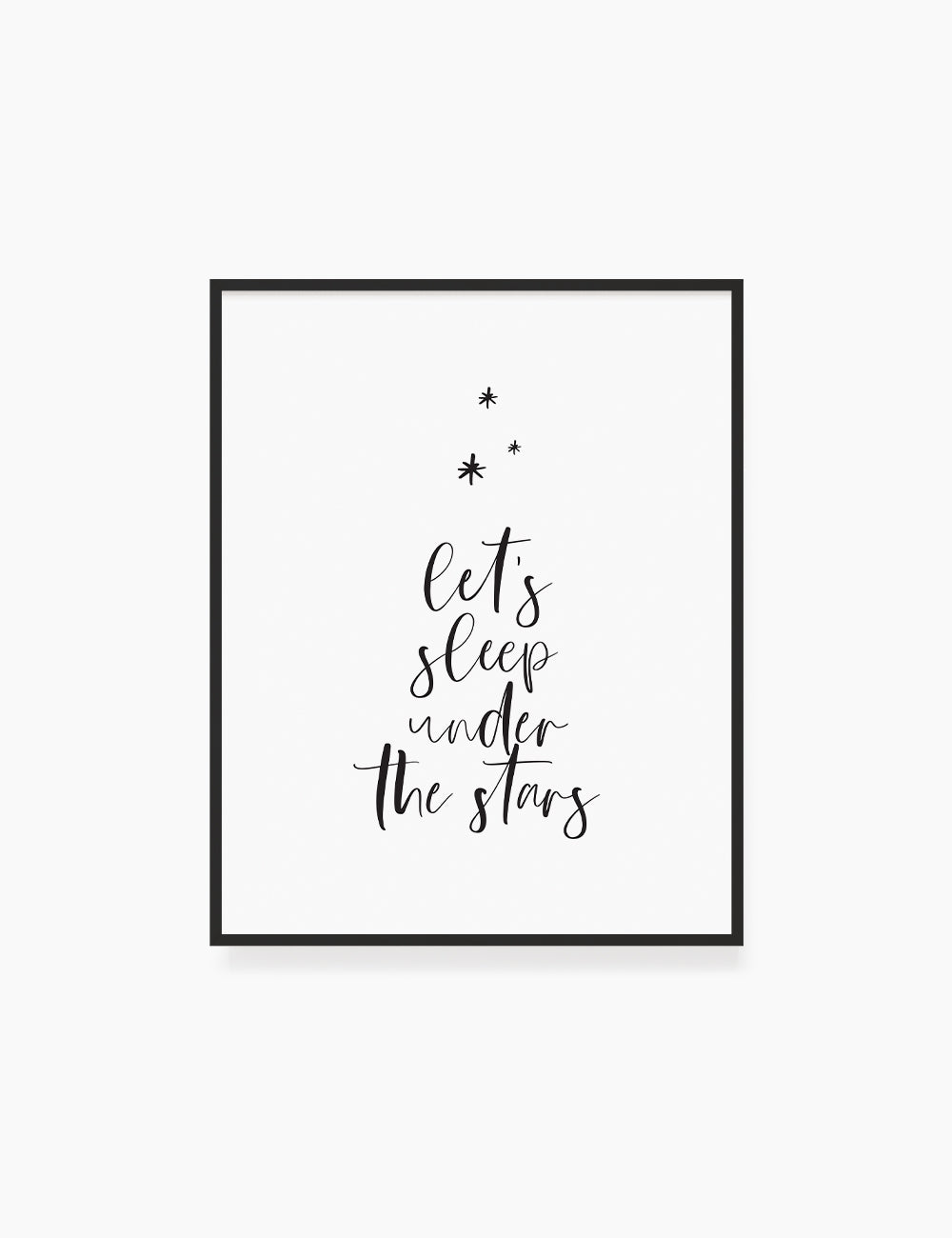 Printable Wall Art Quote: LET'S SLEEP UNDER THE STARS. Printable Poster. Stars Quote. WA030 - Paper Moon Art & Design
