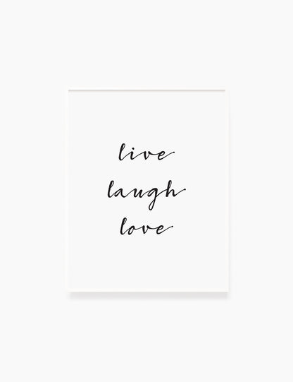 Printable Wall Art Quote: LIVE. LAUGH. LOVE. Printable Poster. Inspirational Quote. Motivational Quote. WA032 - Paper Moon Art & Design
