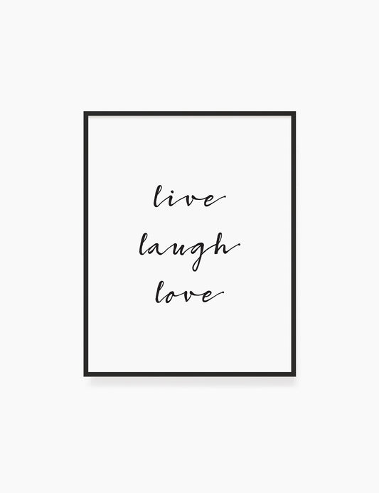 Printable Wall Art Quote: LIVE. LAUGH. LOVE. Printable Poster. Inspirational Quote. Motivational Quote. WA032 - Paper Moon Art & Design